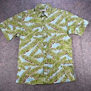 Tori Richard Hawaiian Shirt Mens Small Uniform Palm Leaves Aloha Resort Camp